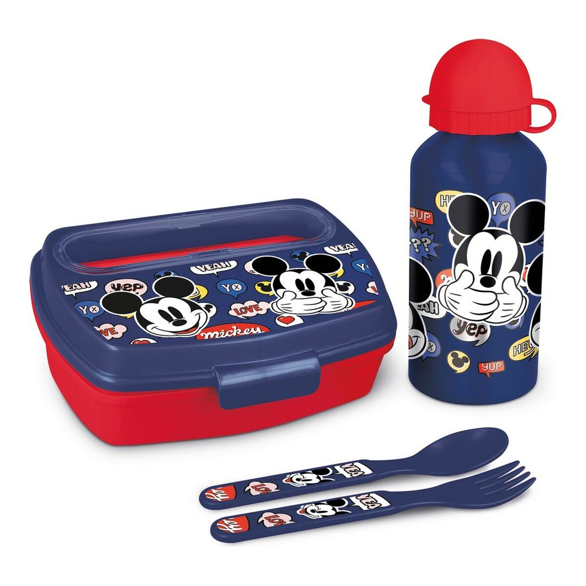 Ensemble Vaisselle pour Enfants Mickey Mouse Happy smiles 21 x 18 x 7 cm Rouge Bleu – Image 2