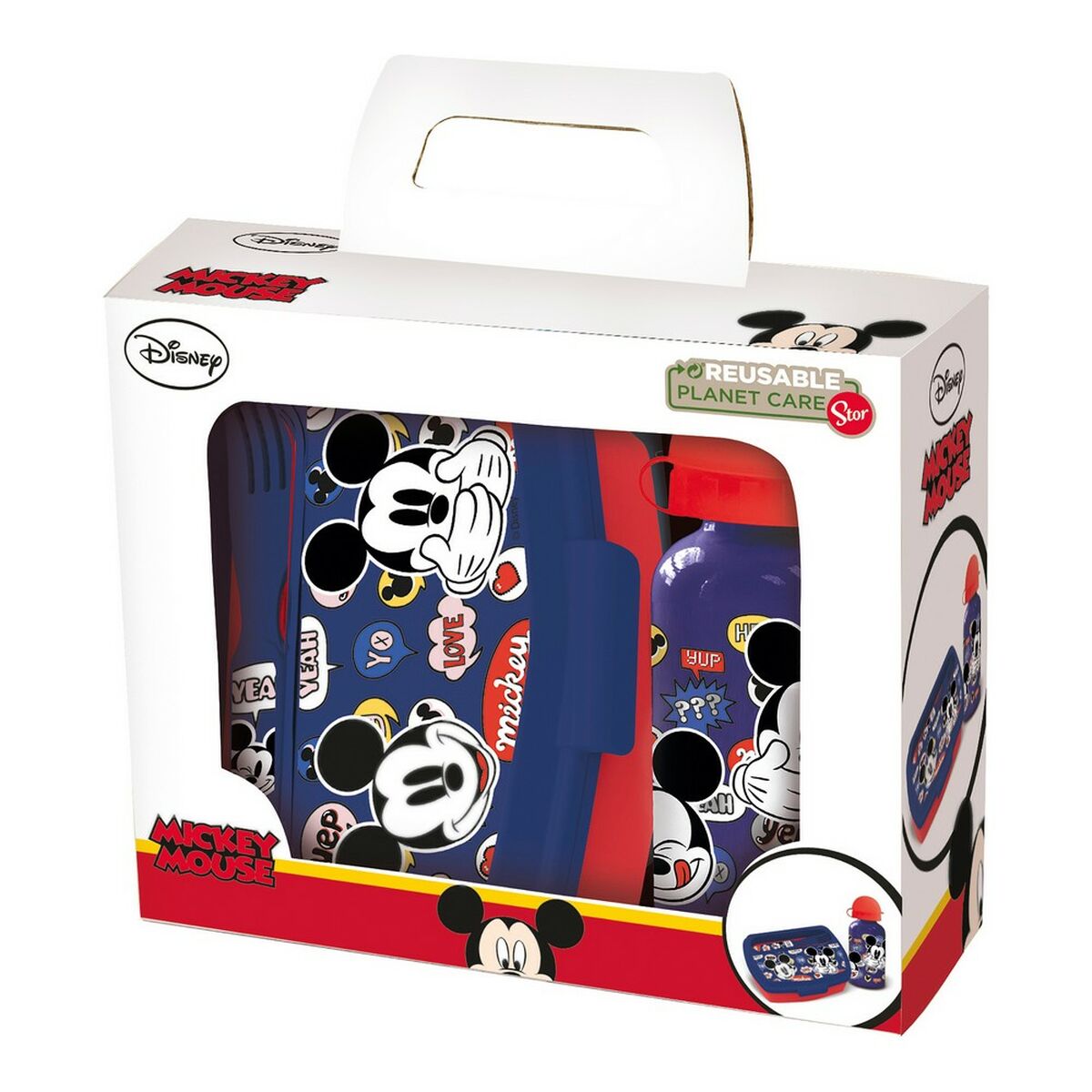 Ensemble Vaisselle pour Enfants Mickey Mouse Happy smiles 21 x 18 x 7 cm Rouge Bleu – Image 3