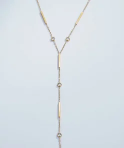 Collier Y strassés en acier inoxydable