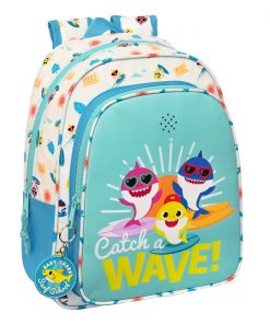 Cartable Baby Shark Surfing Bleu Blanc 27 x 33 x 10 cm