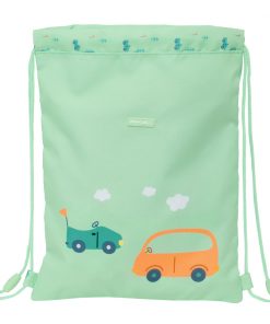 Sac à dos serré par des ficelles Safta Coches Vert 26 x 34 x 1 cm