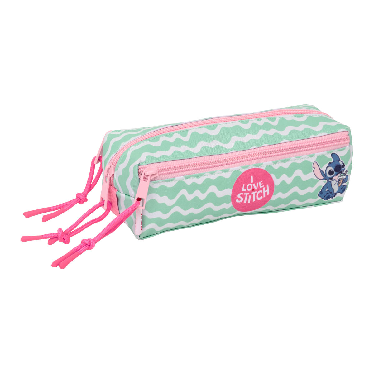 Trousse Fourre-Tout Triple Lilo & Stitch Ice cream Rose 22 x 8,5 x 6 cm