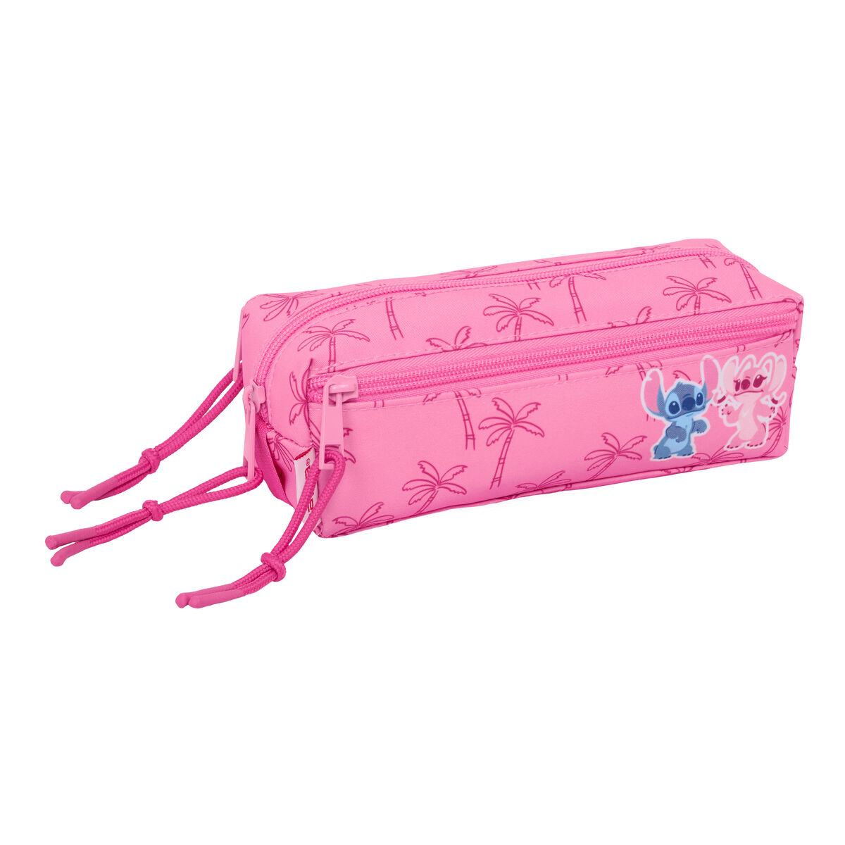 Trousse Fourre-Tout Triple Lilo & Stitch Chill Rose Menthe 22 x 8,5 x 6 cm