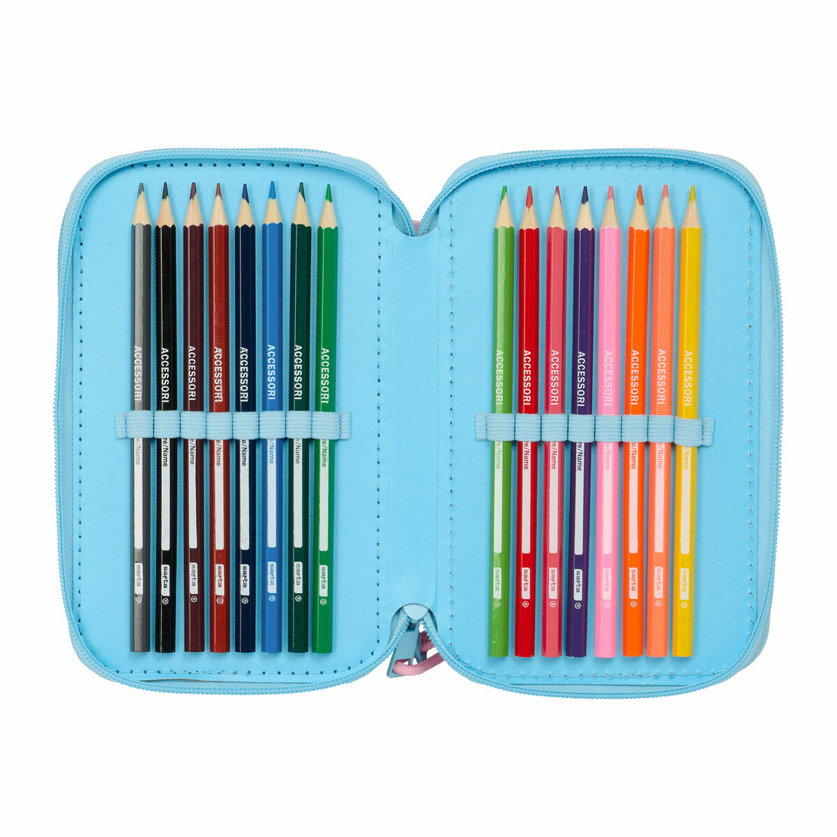 Pochette à crayons triple Lilo & Stitch Happy Bleu ciel 12,5 x 19,5 x 5,5 cm 37 Pièces – Image 2