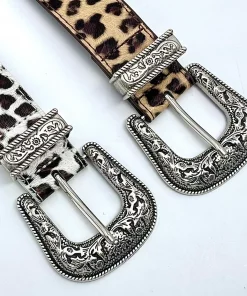 Ceinture similicuir effet léopard