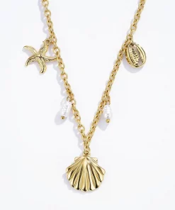 Collier breloques coquillage en acier inoxydable 224RX69