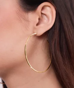 Alternative view of Boucles d'oreilles créoles en acier inoxydable