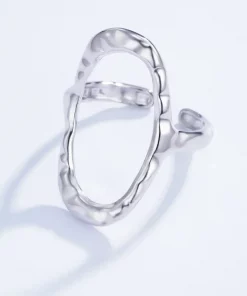 Alternative view of Bague texturé en acier inoxydable