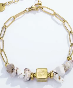 Bracelet breloques pierre en acier inoxydable 324RX22