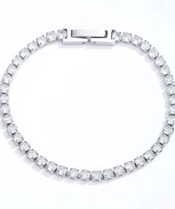Alternative view of Bracelet diamants en acier inoxydable