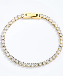 Bracelet diamants en acier inoxydable