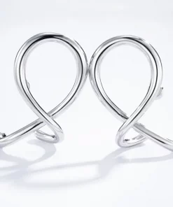 Alternative view of Boucles d'oreilles noeuds en acier inoxydable