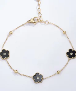 Alternative view of Bracelet multi fleurs en acier inoxydable