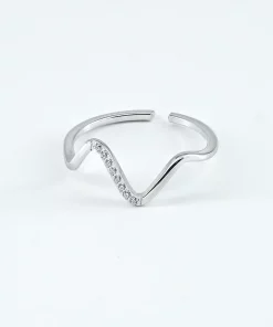 Alternative view of Bague forme diamant en acier inoxydable