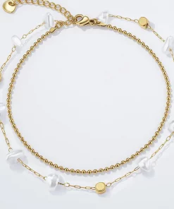 Chaînes de chevilles double oien acier inoxydable