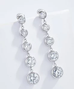 Alternative view of Boucles d'oreilles pendantes en acier inoxydable