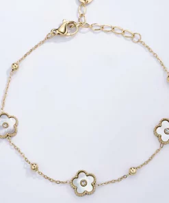 Bracelet multi fleurs en acier inoxydable