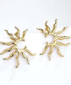 Boucles d'oreilles demi soleil en acier inoxydable