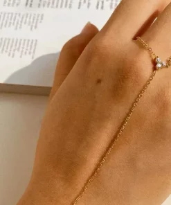 Chaîne de main 3 diams en acier inoxydable