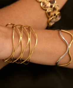 Alternative view of Bracelet jonc forme en acier inoxydable