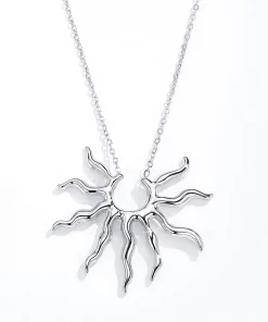 Alternative view of Collier rayons de soleil en acier inoxydable