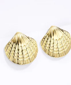 Boucles d'oreilles coquillage en acier inoxydable