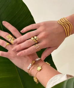 Alternative view of Bracelet breloques pierre en acier inoxydable 324RX22