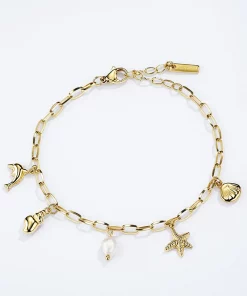 Bracelet breloques mer en acier inoxydable