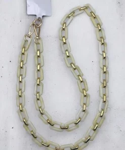 Chaîne longue de téléphone beige