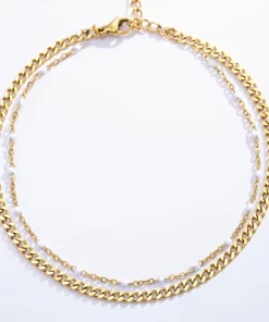 Chaînes de cheville double en acier inoxydable