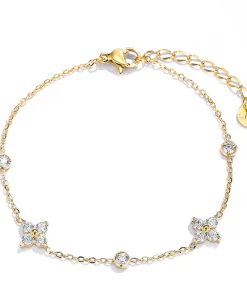 Bracelet fleur en acier inoxydable