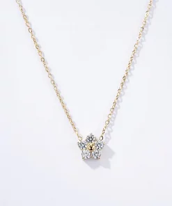 Collier fleur en acier inoxydable