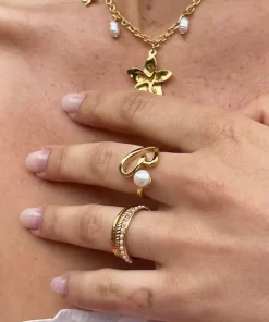 Alternative view of Bague trio en acier inoxydable