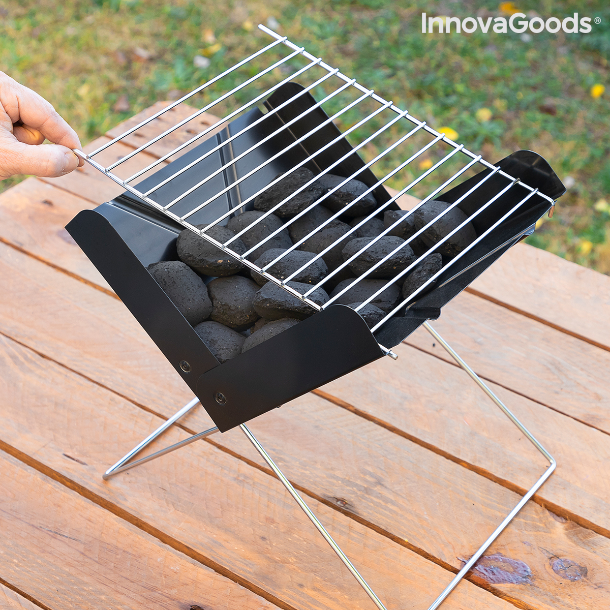 Mini-barbecue Pliable Portable pour Charbon Foldecue InnovaGoods – Image 5