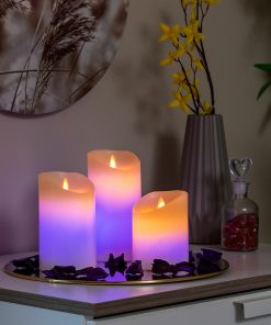 Bougies LED Multicolores Effet Flamme avec Télécommande Lendles InnovaGoods 3 Unités