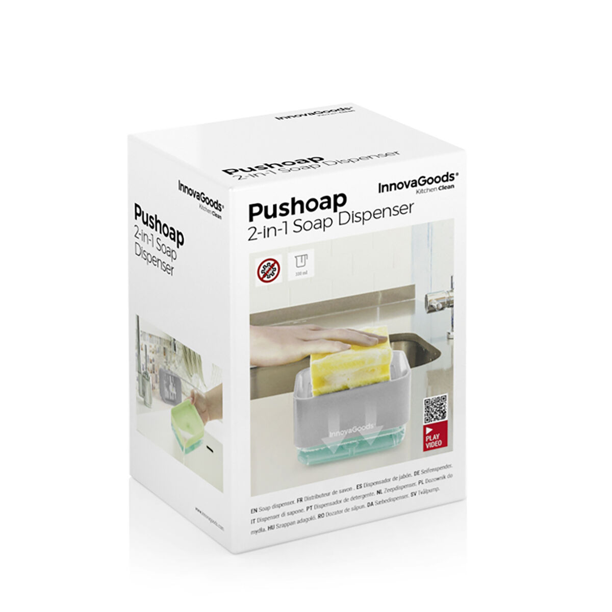 Distributeur de Liquide Vaisselle2 en 1 Pushoap InnovaGoods – Image 2