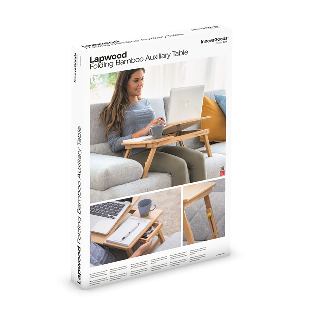 Table pliante d'appoint en bambou Lapwood InnovaGoods – Image 3