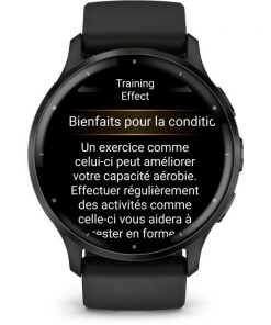 Alternative view of Montre GPS connectée - GARMIN - Venu 3 - WiFi - 35,4 mm (1,4) - Acier Gray, boîtier noir et bracelet en silicone noir