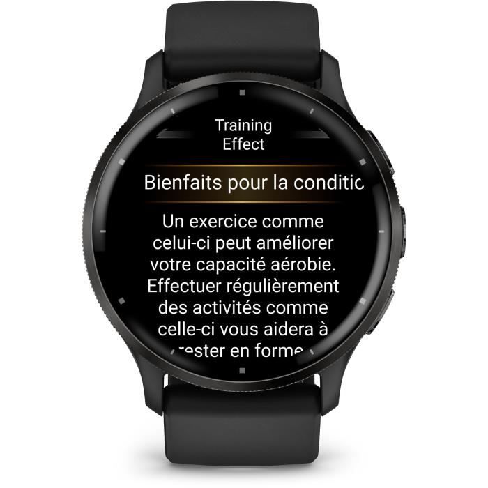 Montre GPS connectée - GARMIN - Venu 3 - WiFi - 35,4 mm (1,4) - Acier Gray, boîtier noir et bracelet en silicone noir – Image 2