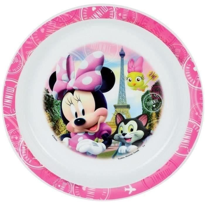 Lot Vaisselle Disney Minnie - FUN HOUSE - 006377 - Verre, Assiette Creuse, Assiette Plate, Gourde, Boîte Goûter et Couverts – Image 2