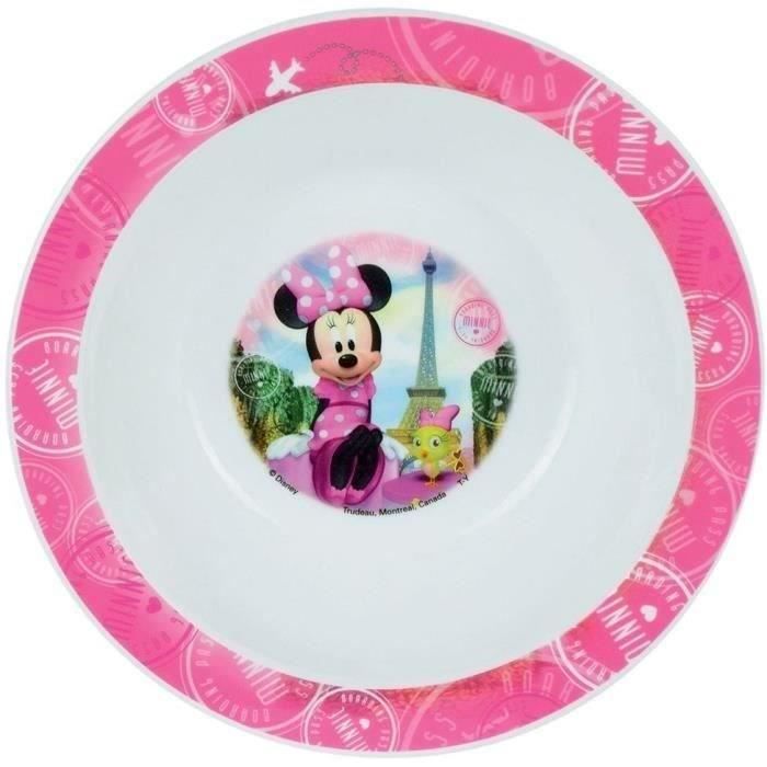 Lot Vaisselle Disney Minnie - FUN HOUSE - 006377 - Verre, Assiette Creuse, Assiette Plate, Gourde, Boîte Goûter et Couverts – Image 3