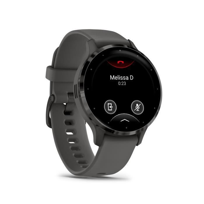 Montre GPS connectée - GARMIN - Venu 3S - 30,4mm (1,2) - Acier Gray, boîtier gris foncé et bracelet en silicone gris foncé – Image 3