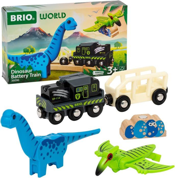 Brio Train a Piles Dinosaure - Train électrique - Dinosaure Inclus - pour circuit de train en bois - Des 3 Ans - Brio World - 36096 – Image 3