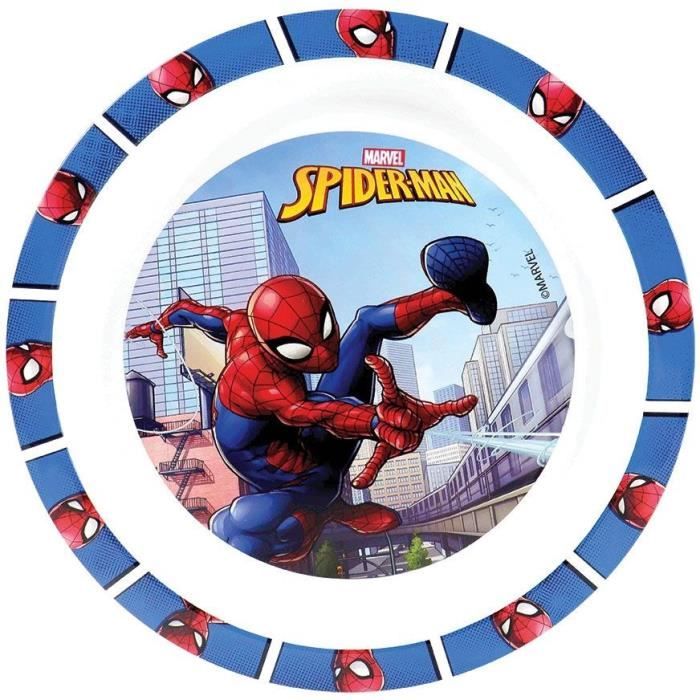 Lot vaisselle - FUN HOUSE - SPIDERMAN - Verre, assiette Ø22 cm et Ø16 cm, couverts, gourde et boite goûter – Image 2