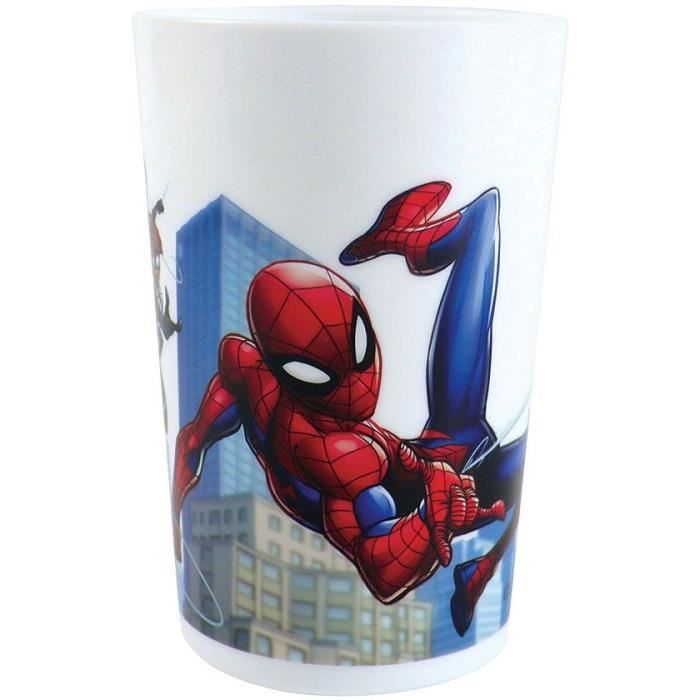 Lot vaisselle - FUN HOUSE - SPIDERMAN - Verre, assiette Ø22 cm et Ø16 cm, couverts, gourde et boite goûter – Image 5