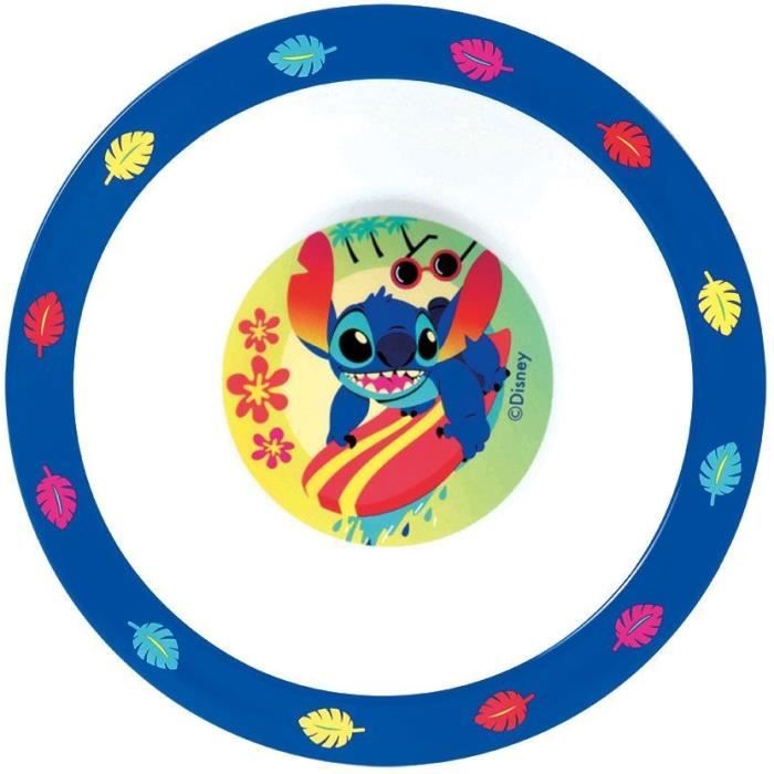 Lot vaissele - FUN HOUSE - STITCH ET ANGEL - Verre, assiette Ø22 cm et Ø16 cm, couverts, gourde et boite goûter – Image 4