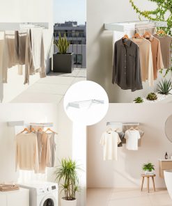 Alternative view of Étendoir mural pliable extensible rétractable Dryva 80 InnovaGoods