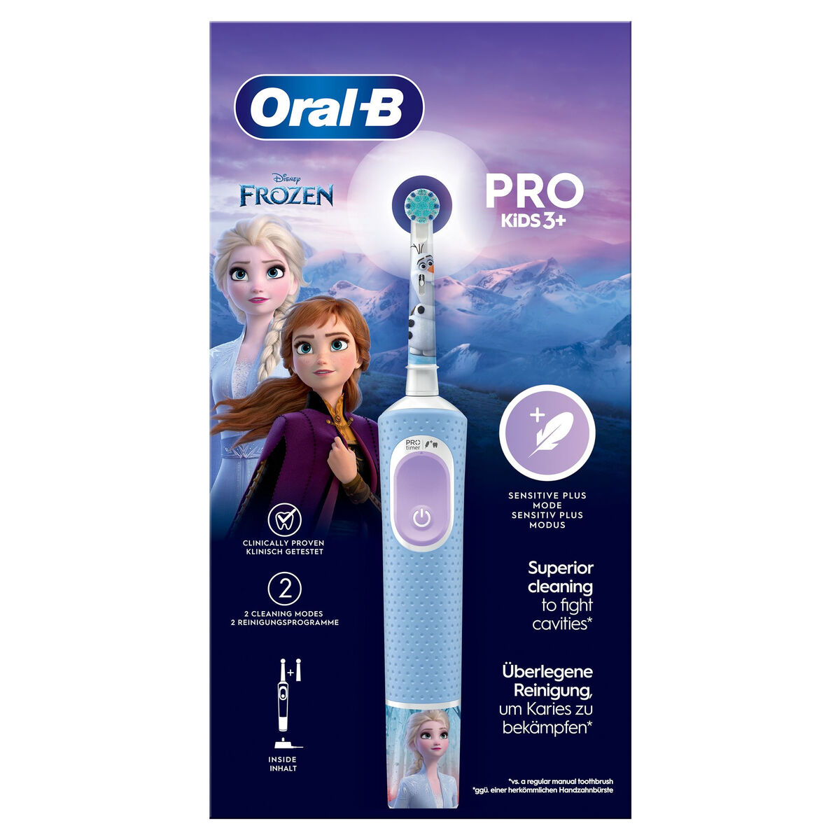 Brosse à dents électrique Oral-B Frozen Noir Multicouleur (2 Pièces) (2 Unités) – Image 3