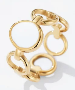 Bague en acier inoxydable cercle blanc